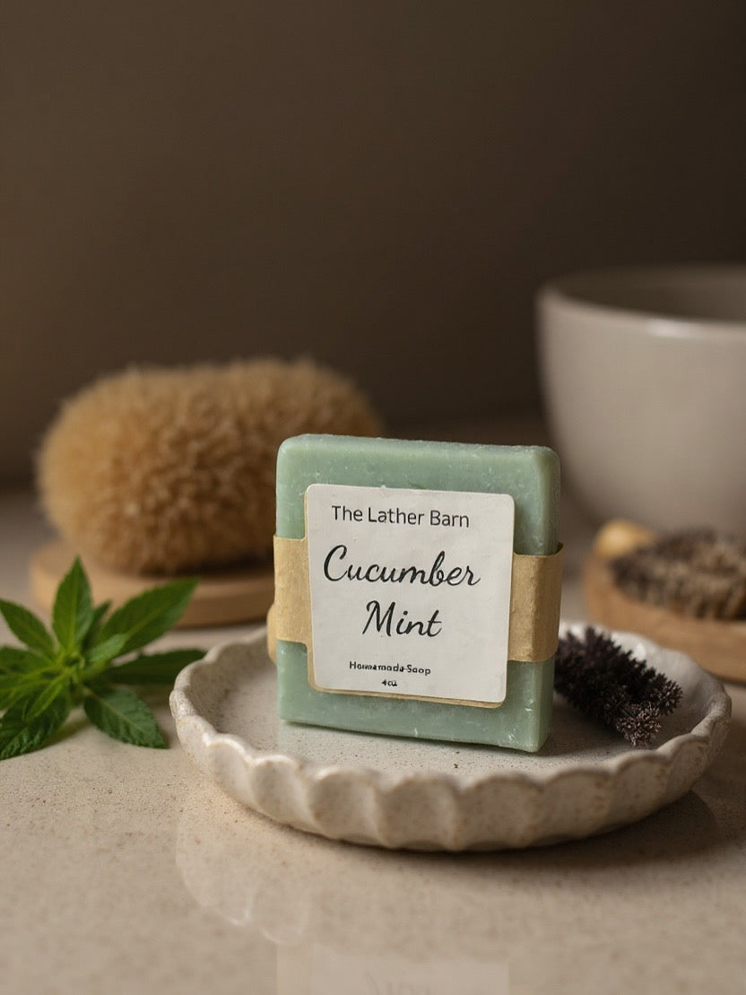 Natural Handmade Soap Bar – Cold-Pressed with Olive & Coconut Oils