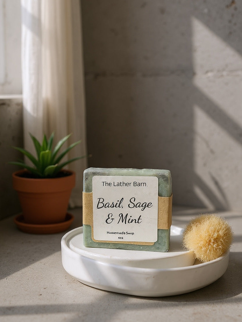 Natural Handmade Soap Bar – Cold-Pressed with Olive & Coconut Oils